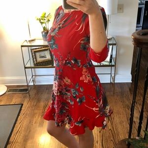 Red Floral , boohoo Dress
